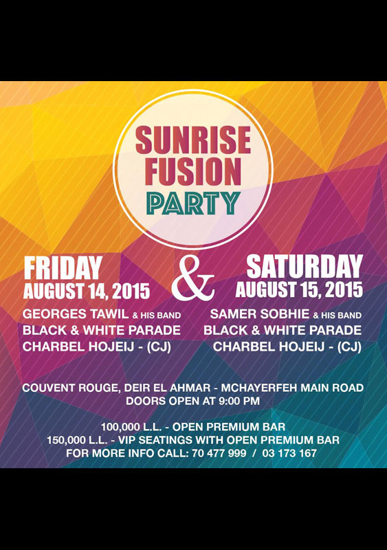 Deir El Ahmar Sunrise Fusion Party