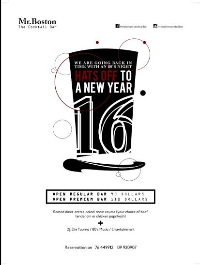 NYE 2016 at Mr Boston Bar