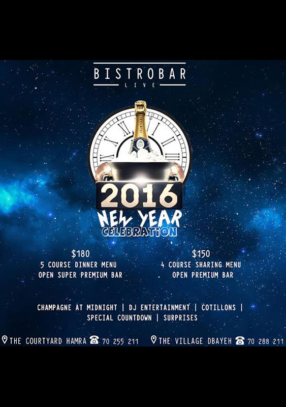 NYE at BistroBar Live Dbayeh