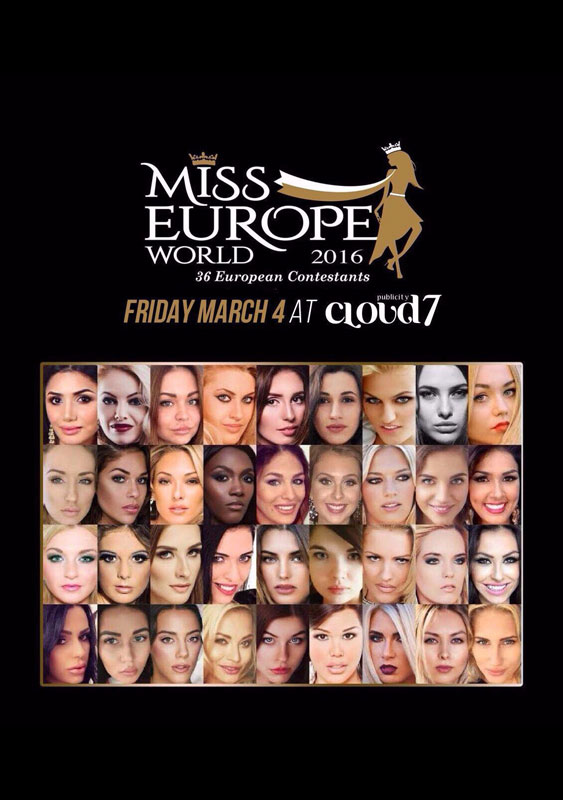 Miss Europe World 2016 at Cloud7