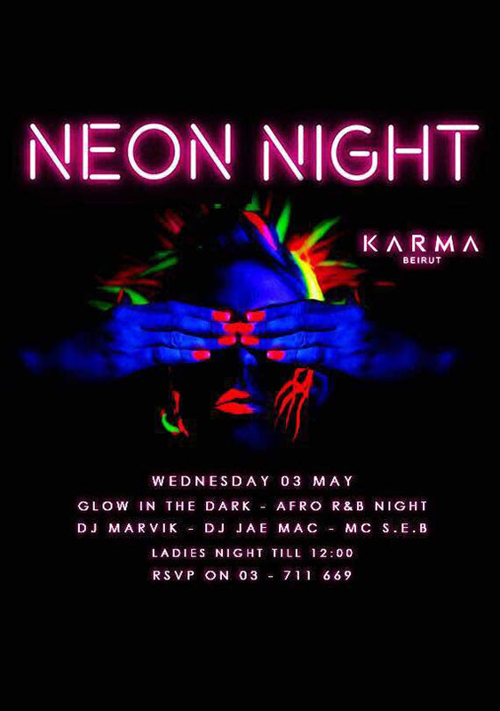 Neon Night at Karma Beirut