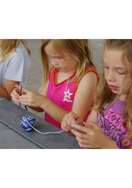 Kids crocheting