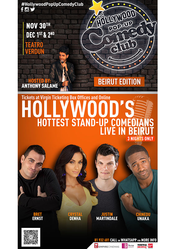 Hollywood Pop Up Comedy Club on Saturday