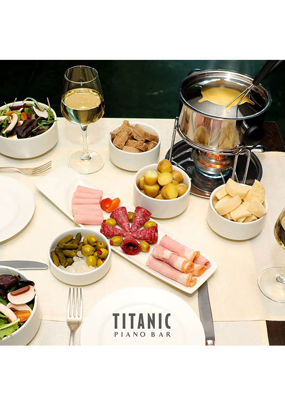 Cheese fondue nights at Titanic Piano Bar