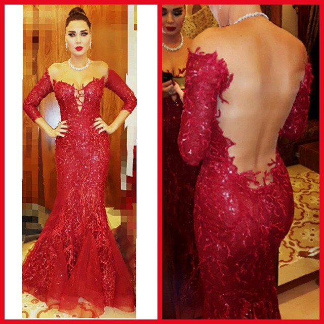 Cyrine Abdel Nour dressed by Antoine El Kareh Couture