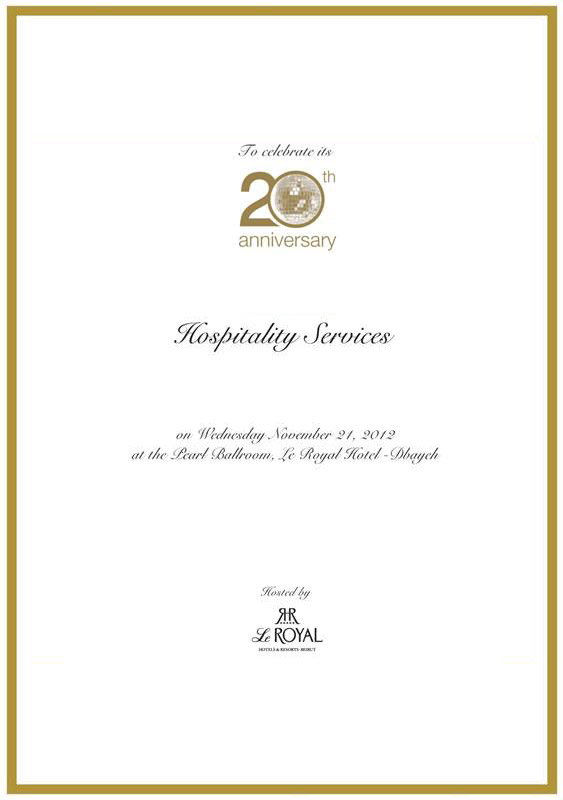 Hospitality Services 20th anniversary