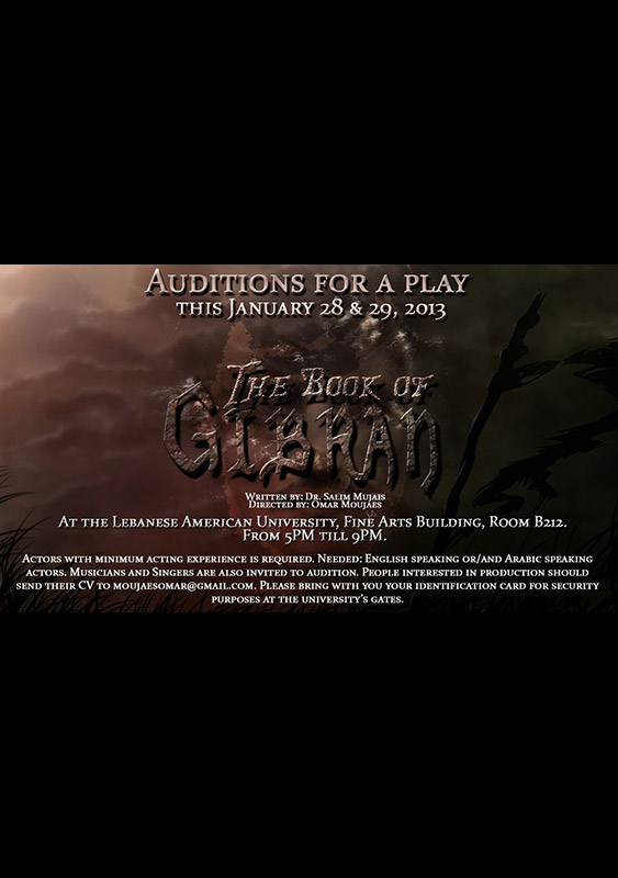 Auditions for the book of Gebran