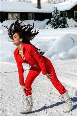 Dominique Hourani Poses on the Snow