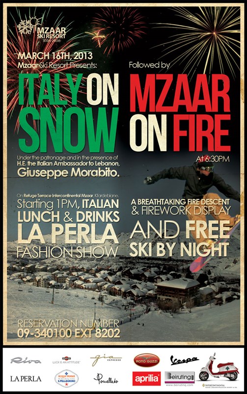 Italy on snow Mzaar on fire - Part 2