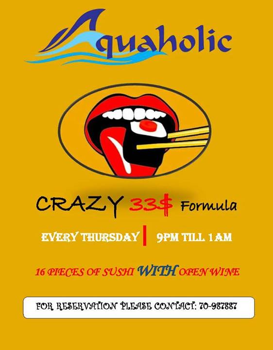 Sushi Night at Aquaholic Publicity