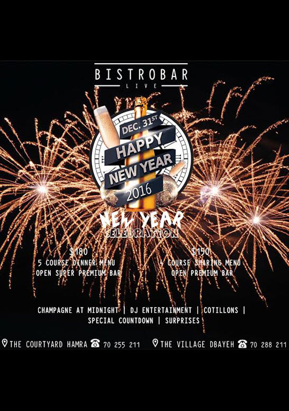 NYE at BistroBar Live Hamra