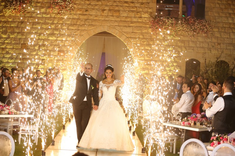 The entrance of the groom and bride