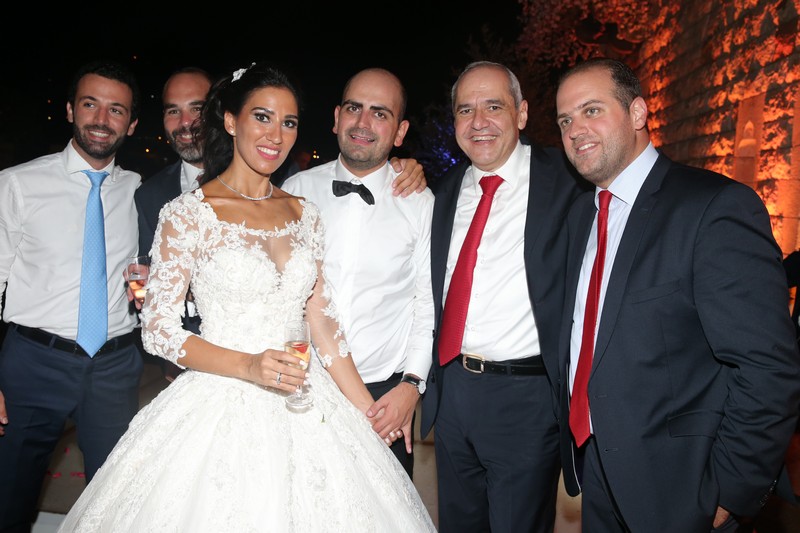 Ray Yazbeck, Constantin Calliondji, the bride, the groom, Dr. Melhem Khalaf, Elie Klimos