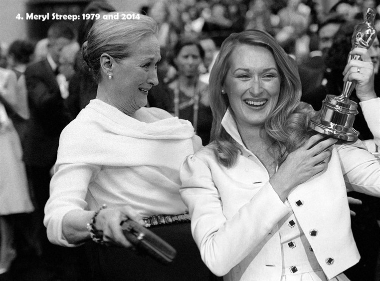 Timeless Oscar Stars Posing With Their Younger Selves