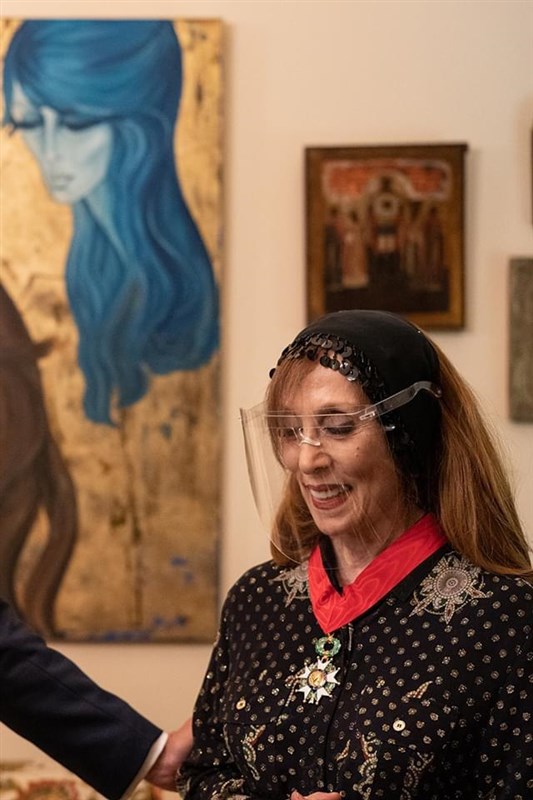 French President Emmanuel Macron meeting Fairouz 