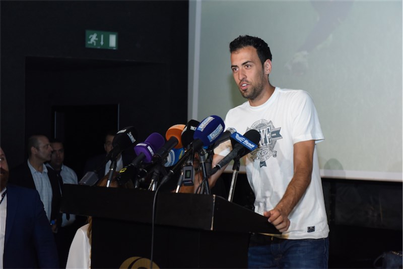 Gerard Pique,Sergio Busquets & Jordi Alba at CCBe