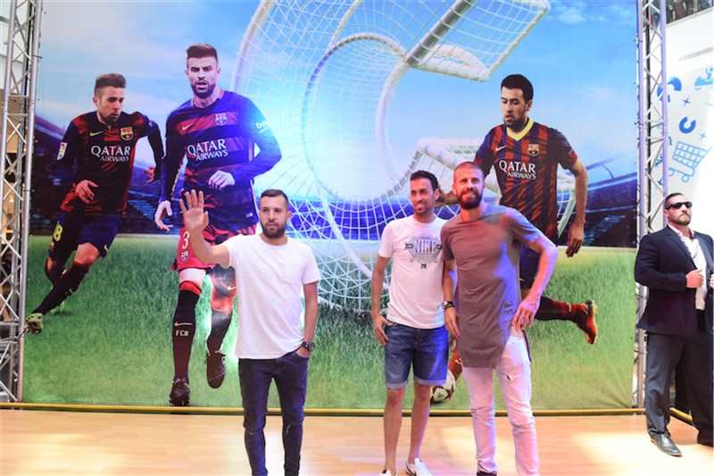 Gerard Pique,Sergio Busquets & Jordi Alba at CCBe