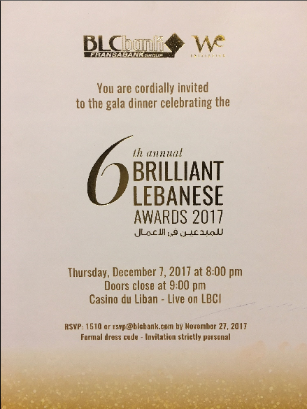 6th Brilliant Lebanese Awards 2017