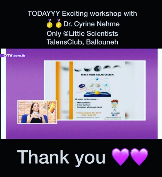 Workshop with Dr. Cyrine Nehme at Little Scientists