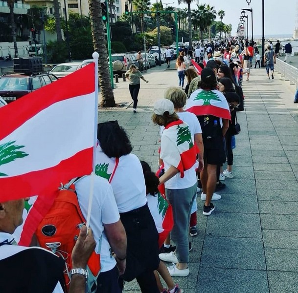 Human Chain in Lebanon from South to North