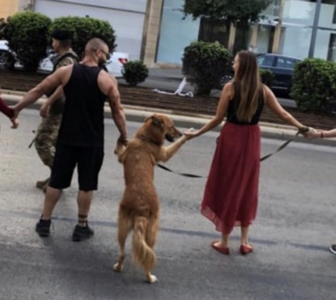 Human Chain in Lebanon from South to North