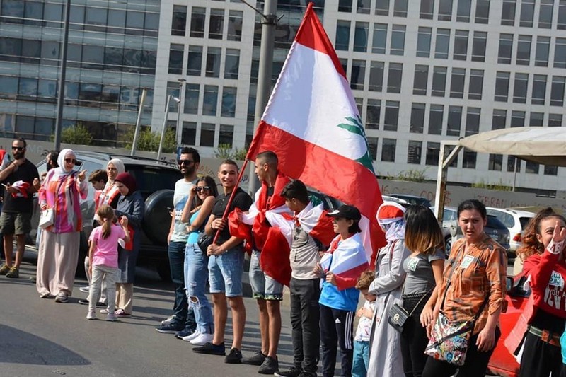 Human Chain in Lebanon from South to North
