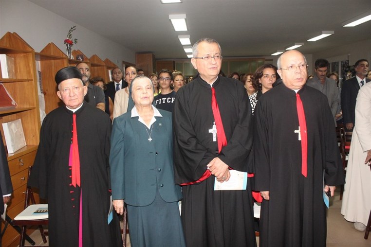 Mgr Tanios el Khoury, Révérende Sœur Daniella Harrouk, Mgr Paul Rouhana, Mgr Antoine Nabil Andari.