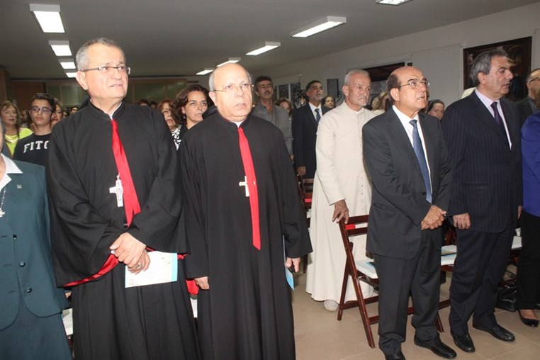 Mgr Paul Rouhana, Mgr Antoine Nabil Andari, Antoine Frem et Mr le Député Dr Farid Elias El Khazen