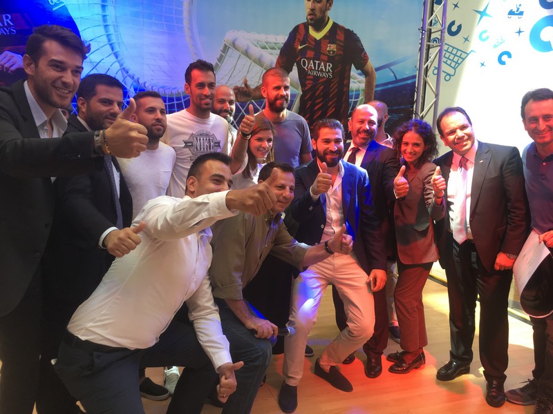 Gerard Pique,Sergio Busquets & Jordi Alba at CCBe