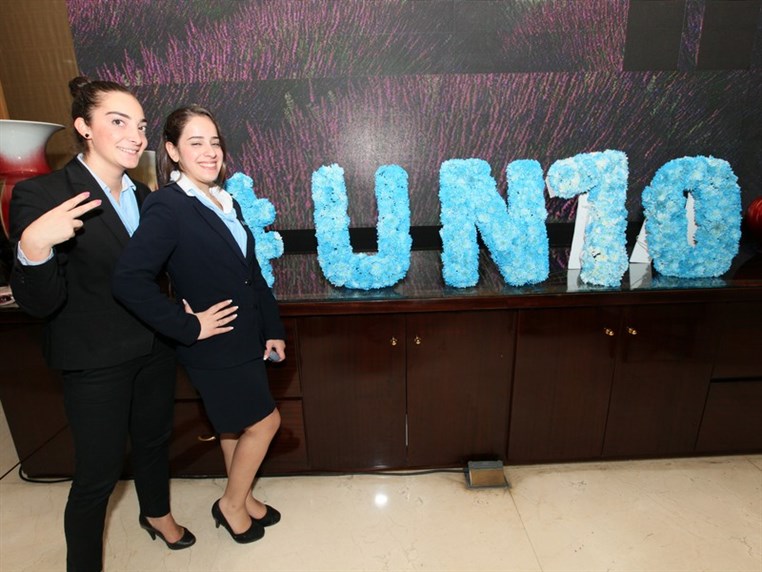 Le Royal turns blue to celebrate the UN's 70th nniversary