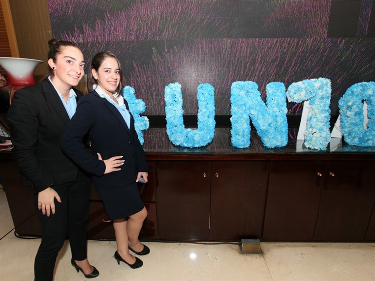 Le Royal turns blue to celebrate the UN's 70th nniversary