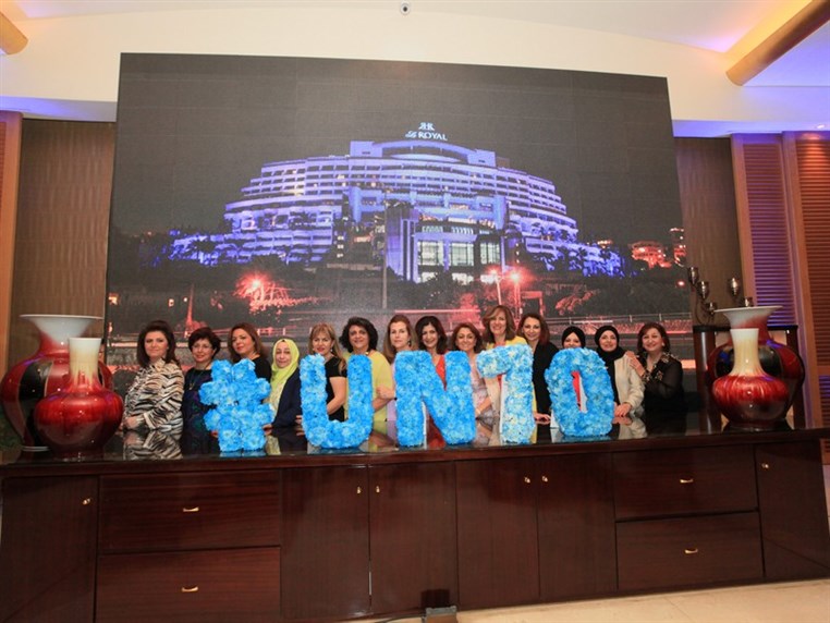Le Royal turns blue to celebrate the UN's 70th nniversary