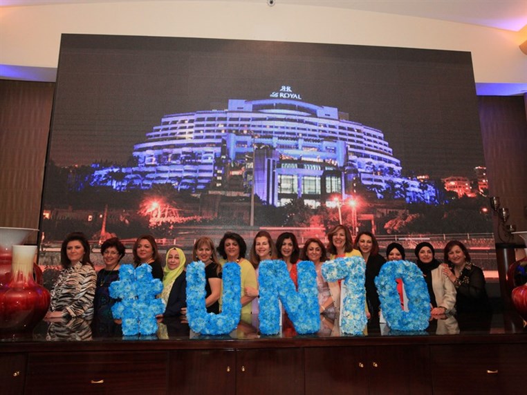 Le Royal turns blue to celebrate the UN's 70th nniversary