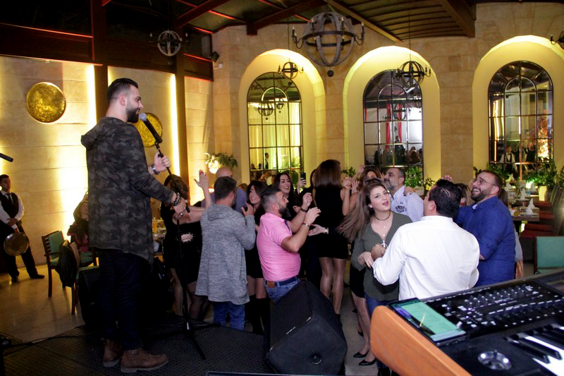 Charbel Khalil and the band at Byblos Garden