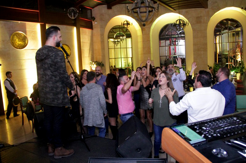 Charbel Khalil and the band at Byblos Garden