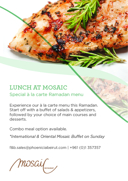 Ramadan A La Carte Menu at Mosaic