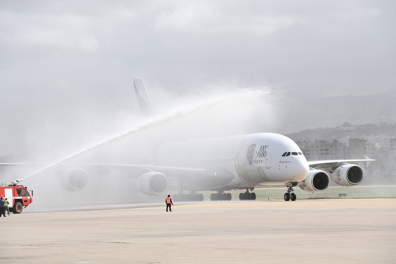 Emirates A380 touchdown in Beirut