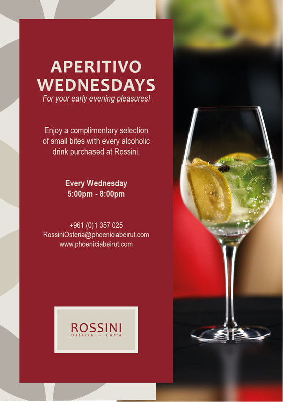 Aperitivo Wednesdays at Rossini - Phoenicia Hotel 