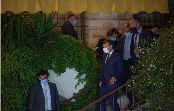 French President Emmanuel Macron meeting Fairouz 