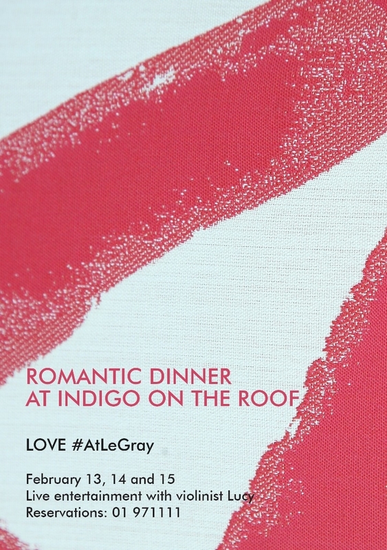 Love at le gray with an enchanting dinner at Indigo on the Roof