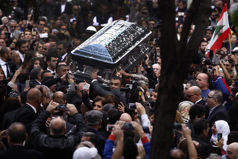 Funeral of Lebanese Diva Sabah 