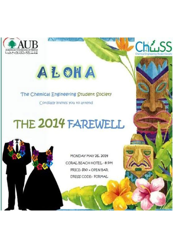 AUB Chemical Engineering 2014 Farewell