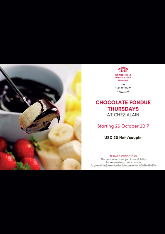 Chocolate Fondue Thursdays at Chez Alain