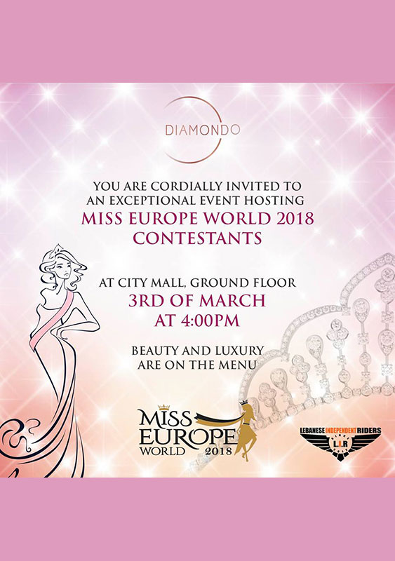 Diamondo Hosting Miss Europe World 2018