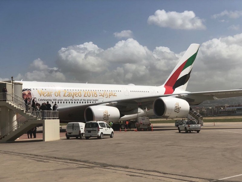 Emirates A380 touchdown in Beirut