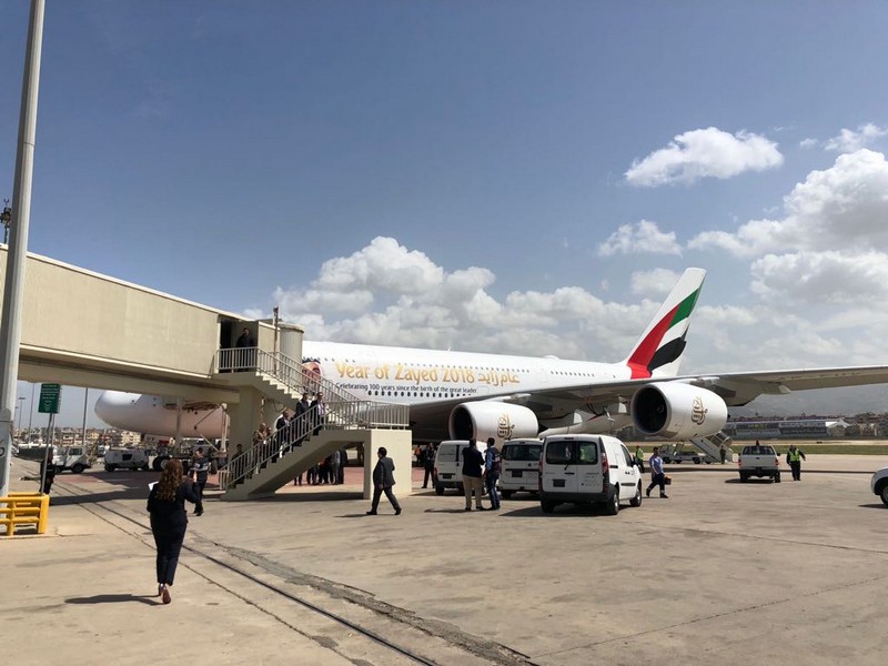 Emirates A380 touchdown in Beirut