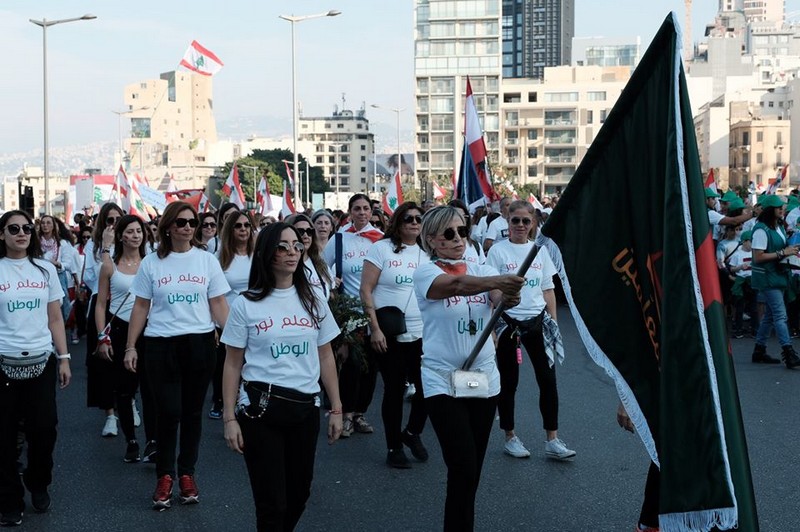 Lebanese protesters celebrate Independence Day