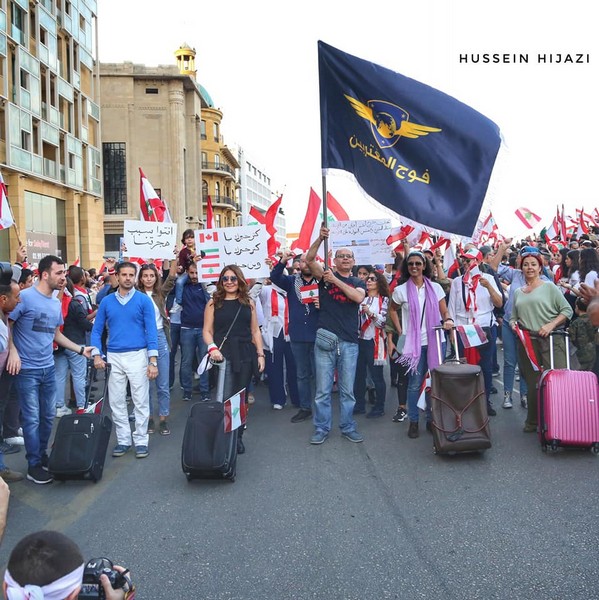 Lebanese protesters celebrate Independence Day