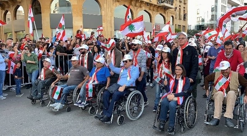 Lebanese protesters celebrate Independence Day