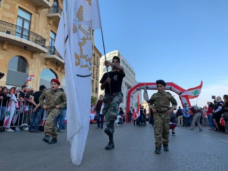 Lebanese protesters celebrate Independence Day